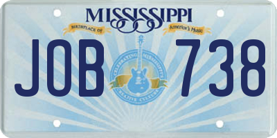 MS license plate JOB738