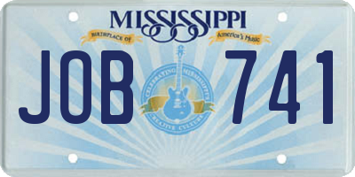 MS license plate JOB741