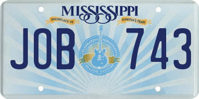 MS license plate JOB743