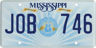 MS license plate JOB746