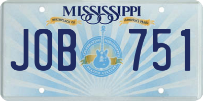 MS license plate JOB751