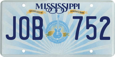 MS license plate JOB752