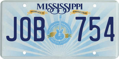 MS license plate JOB754
