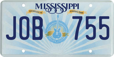 MS license plate JOB755