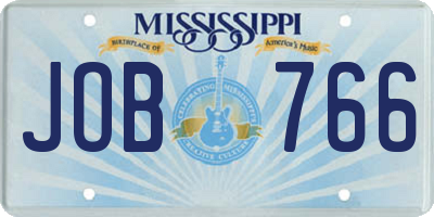 MS license plate JOB766