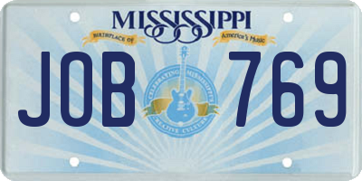 MS license plate JOB769