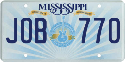 MS license plate JOB770