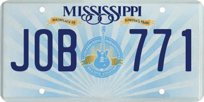 MS license plate JOB771