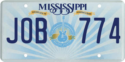 MS license plate JOB774