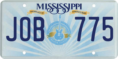 MS license plate JOB775