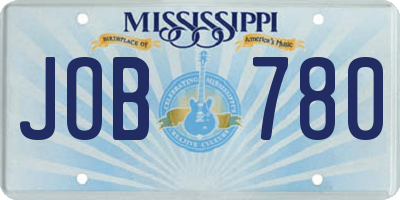 MS license plate JOB780