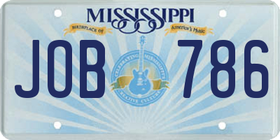 MS license plate JOB786