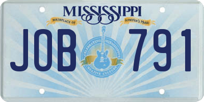 MS license plate JOB791