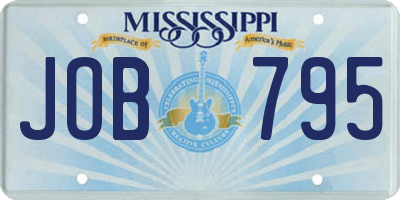 MS license plate JOB795