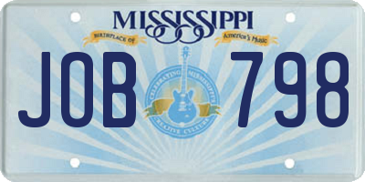MS license plate JOB798