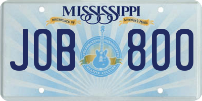 MS license plate JOB800