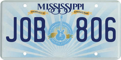 MS license plate JOB806