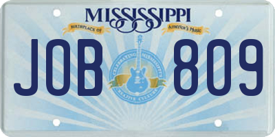 MS license plate JOB809