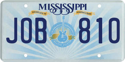 MS license plate JOB810