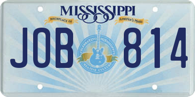 MS license plate JOB814