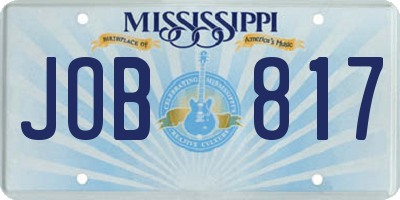 MS license plate JOB817