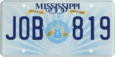 MS license plate JOB819