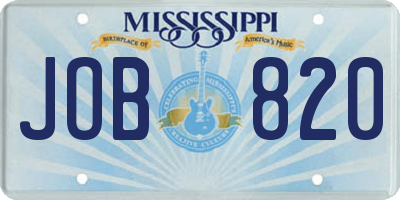 MS license plate JOB820