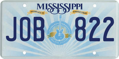 MS license plate JOB822