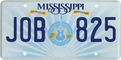 MS license plate JOB825