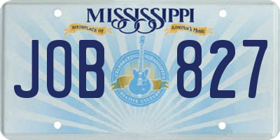 MS license plate JOB827
