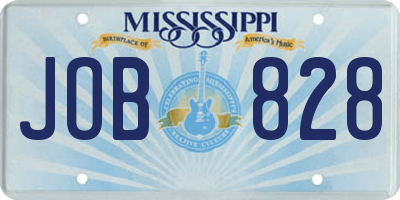 MS license plate JOB828
