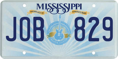 MS license plate JOB829