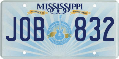 MS license plate JOB832