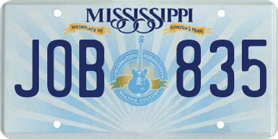 MS license plate JOB835