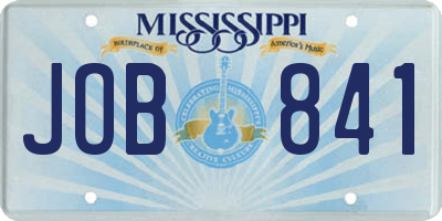 MS license plate JOB841