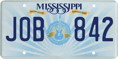 MS license plate JOB842