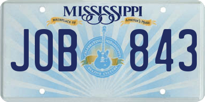 MS license plate JOB843