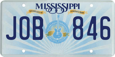 MS license plate JOB846