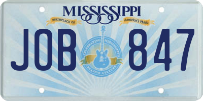MS license plate JOB847