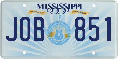 MS license plate JOB851