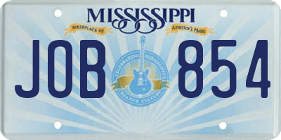 MS license plate JOB854