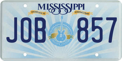 MS license plate JOB857