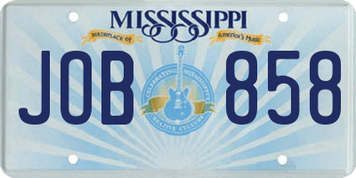 MS license plate JOB858