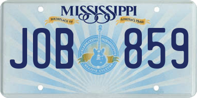 MS license plate JOB859