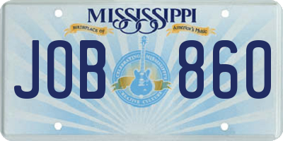 MS license plate JOB860