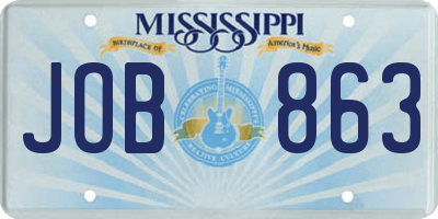 MS license plate JOB863