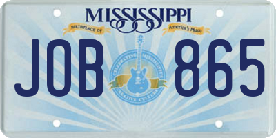 MS license plate JOB865