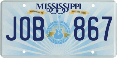 MS license plate JOB867