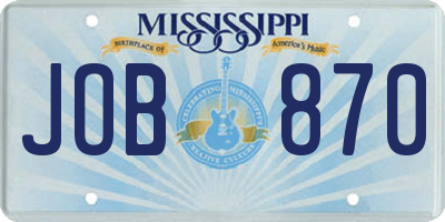 MS license plate JOB870