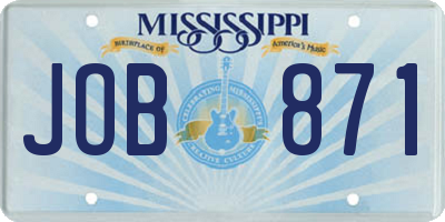 MS license plate JOB871